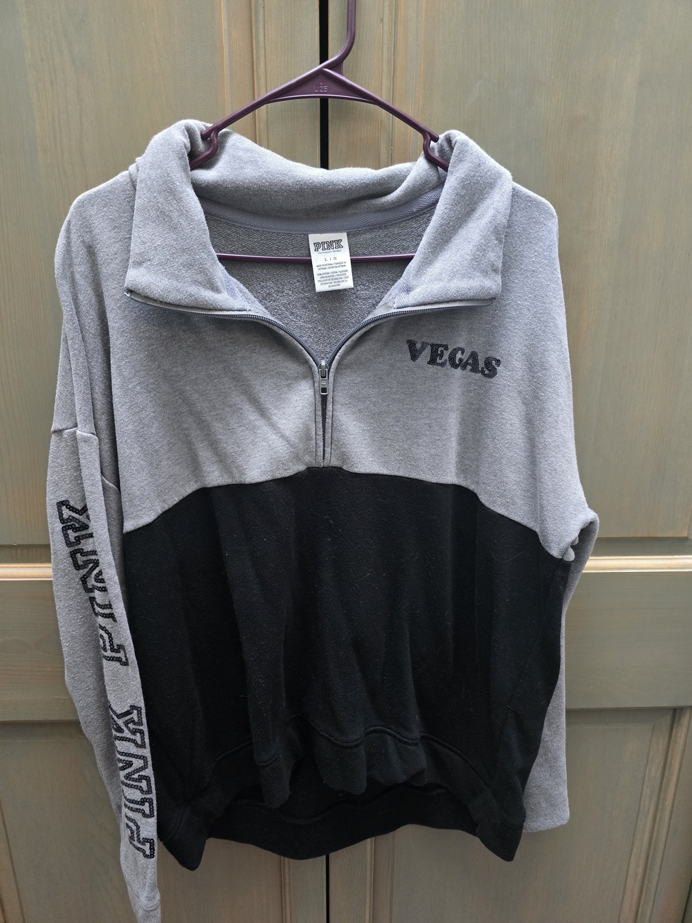 Vegas Grey and Black Half-Zip Pullover
